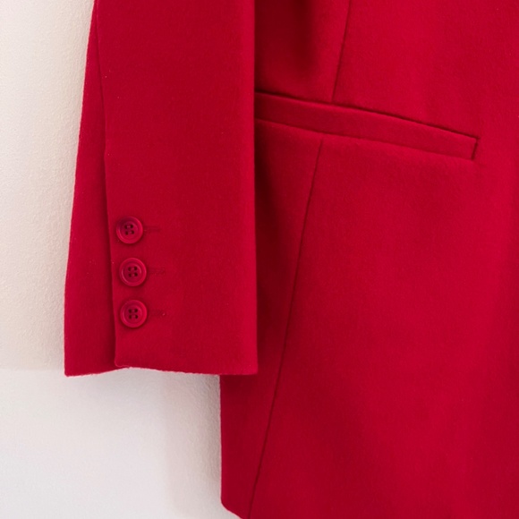SUTTON STUDIO FOR BLOOMINGDALE'S Classic Red Wool Cashmere Blend Blazer Size 6 - Picture 5 of 11